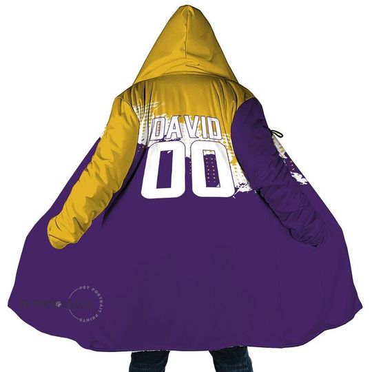 Discover Personalized Name Number Football  Hooded Cloak Coat, Custom Name Minnesota Football Team Cloak Coat, Custom Any Sport Favorite Team