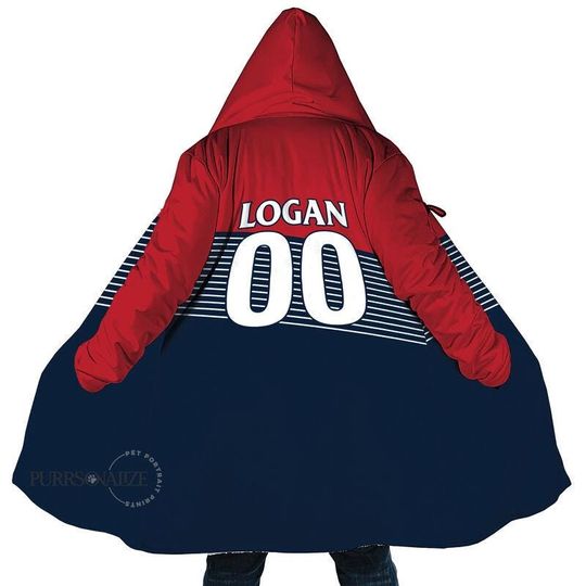Discover Personalized Name Number Football  Hooded Cloak Coat, Custom Name NEW ENGLAND Football Team Cloak Coat, Custom Any Sport Favorite Team