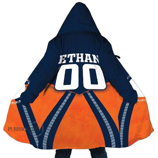 Discover Personalized Name Number Football  Hooded Cloak Coat, Custom Name DENVER Football Team Cloak Coat, Custom Any Sport Favorite Team, Gift