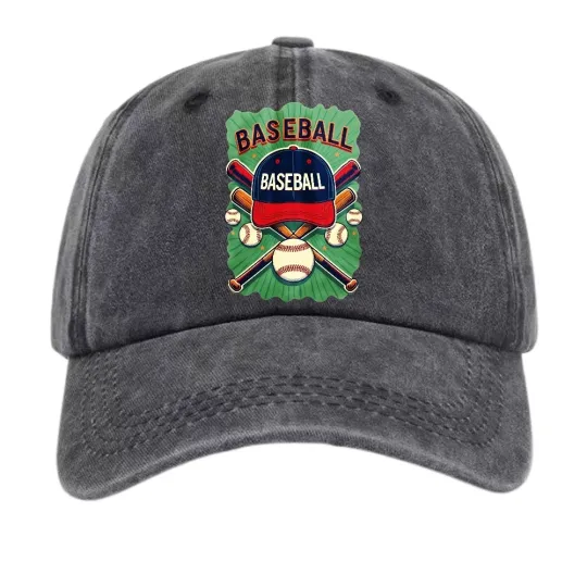 Discover Baseball Bat and Ball Print Casual Hat Cartoon Fashionable Trendy Baseball Cap