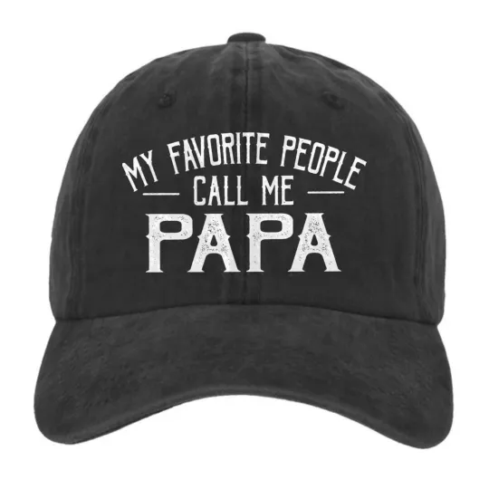 Discover My Favorite People Call Me Papa Dad Gift DTF Graphic Printed Adjustable Hat