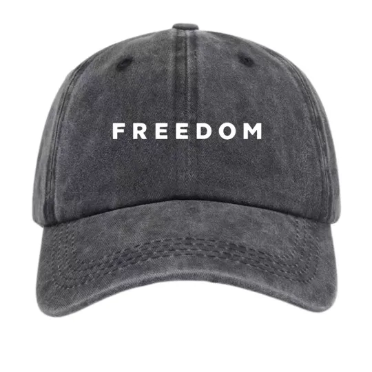Discover Freedom Graphic Print Baseball Cap Patriotic Minimalist Adjustable Unisex Hat