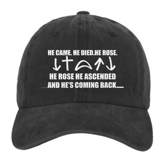 Discover He Came He Died He Rose Christian Faith Graphic Hat Streetwear Baseball Cap