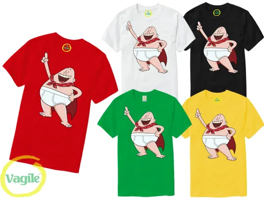 Captain Underpants Kids Women Men Crewneck T-Shirt Book Day