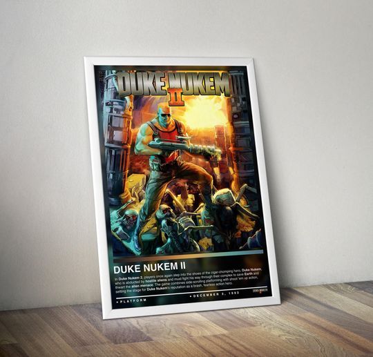 Discover Duke Nukem 2 Poster Print | Duke Nukem Cover | Gaming Poster | 4 Colors | Gaming Decor | Video Game Poster | Gaming Gift | Video Game Print