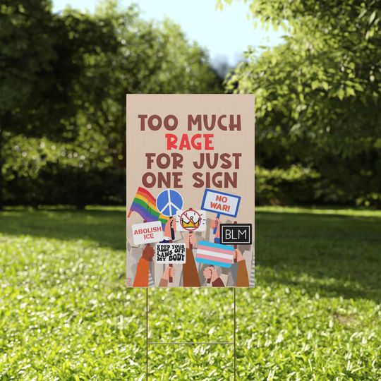 Discover Protest Sign Anti Trump No War Yard Signs - Resist Fascism No Kings Democracy Trans Pride Flag Peace Black Lives Abolish ICE Human Rights