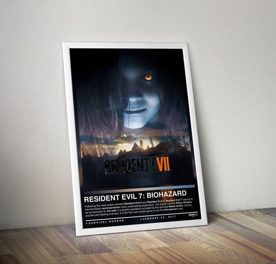 Discover Resident Evil 7 Poster | Resident Evil Print | Gaming Poster | 4 Colors | Gaming Decor | Video Game Poster | Gaming Gift | Gaming Wall Art