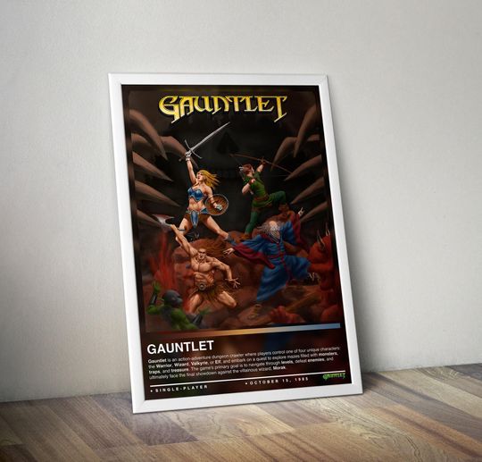 Discover Gauntlet Poster Print | Gauntlet Cover | Gaming Poster | 4 Colors | Gaming Decors | Video Game Posters | Gaming Gifts | Video Game Prints
