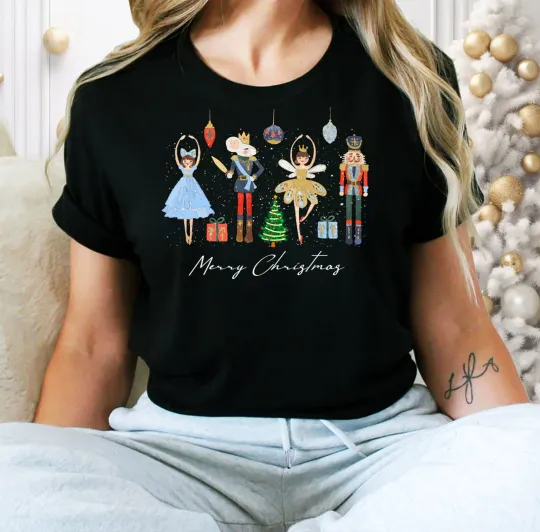 Discover Christmas Tree T-Shirt,2024 trendy party Tees Unisex santa gift women,Nutcracker
