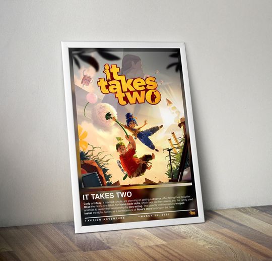 Discover It Takes Two Poster Print | It Takes Two Cover | Gaming Poster | 4 Colors | Gaming Decor | Video Game Poster | Gaming Gift, Video Game Print