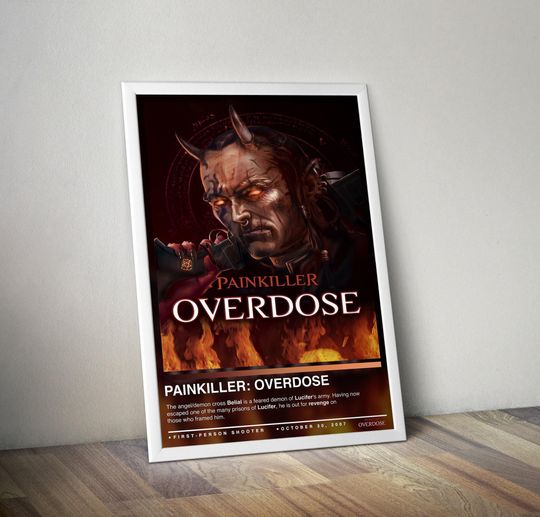 Discover Painkiller Overdose Poster | Painkiller Print | Gaming Poster | 4 Colors | Gaming Decor | Video Game Poster | Gaming Gift | Video Game Print