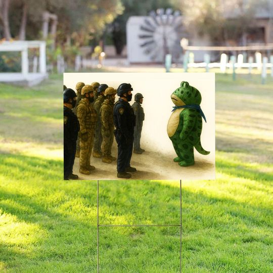 Portland Frog Anti-ICE Sign, Anti-Trump, No Kings In America, Protect Democracy Political Activist Poster, Resist Fascism Yard Sign