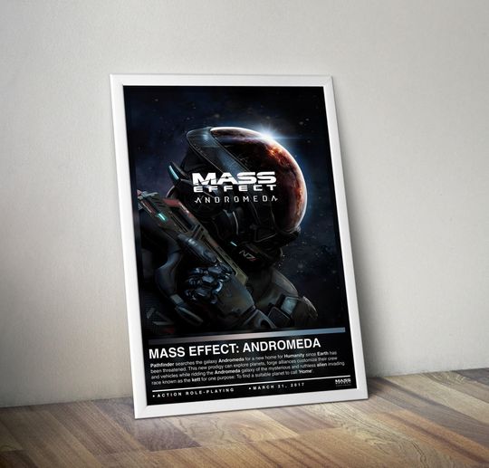 Mass Effect Andromeda Poster Print | Mass Effect Cover | Gaming Poster | Gaming Decor, Video Game Poster, Gaming Gift, Video Game