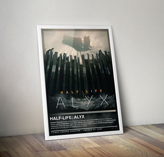 Half-Life Alyx Poster | Half-Life Print | Gaming Posters  | Gaming Decors | Video Game Posters | Gaming Gifts | Gaming Wall Art