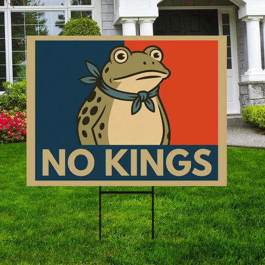 Discover Portland Frog Anti-ICE Protest Yard Sign - Anti-Trump, No Kings In America, Protect Democracy, Resist Fascism Yard Sign with Metal H-Stake