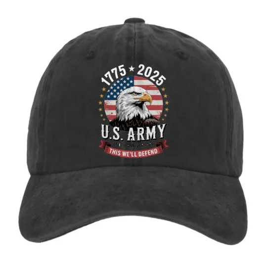 Discover US Army 250th Anniversary 1775-2025 Bald Eagle Patriotic Baseball Cap Dad Hat