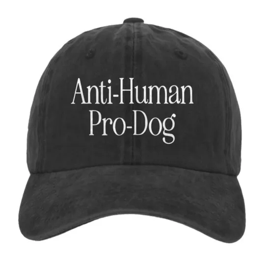 Discover Anti Human Pro Dog Funny Baseball Cap – Unisex Distressed Adjustable Hat