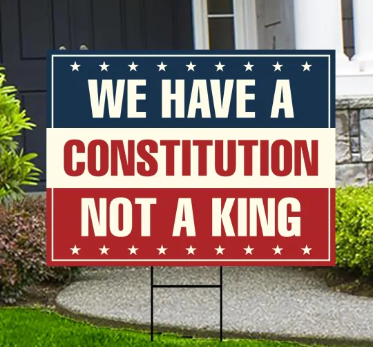 Discover No Kings In America Yard Sign - Resist Hate Lawn Sign with Metal H-Stake