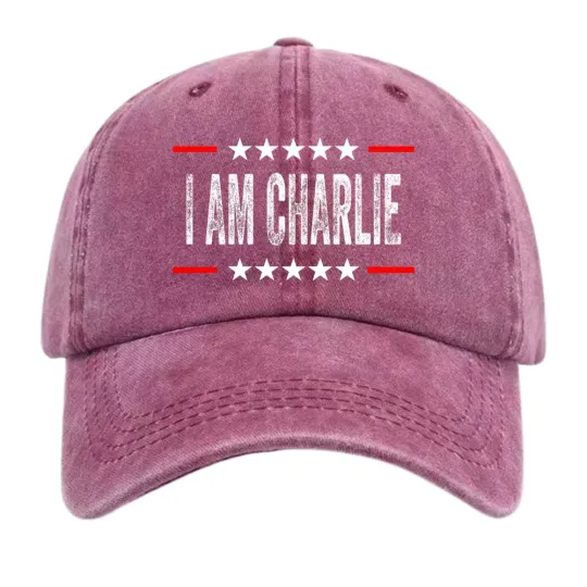 Discover I Am Charlie Baseball Cap Patriotic Stars Design Political Statement Hat
