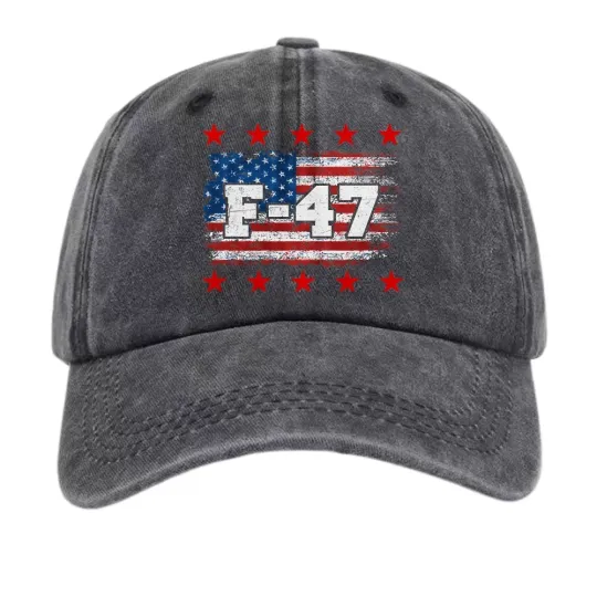 Discover F-47 American Flag Patriotic Military Baseball Cap Distressed Dad Hat