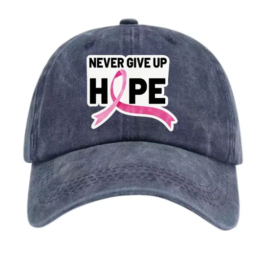 Discover "Never Give Up Hope"Breast Cancer Awareness Baseball Cap| Fashionable Peaked Cap