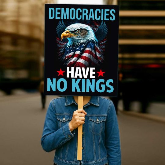 Discover Resist Protest Sign Printable: Democracies Have No Kings Political Poster (Digital Download, 7 Sizes)