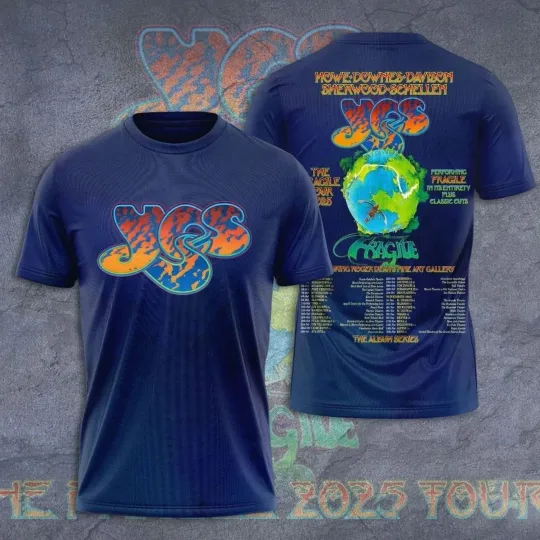 Discover Yes Band The Fragile Tour 2025 3D AOP T-Shirt