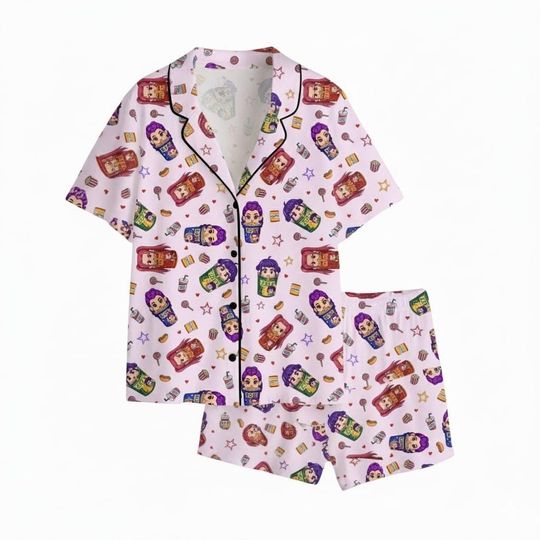 Kpop Noodle Girls Pajama Set, Girl Group Youth Pajama Set, Kpop pajamas