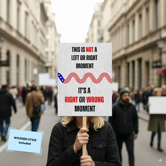 Discover This is Not A Left or Right Moment Protest Sign, Patriotic Protest Yard Sign, Anti Trump Sign, No Kings Political Sign