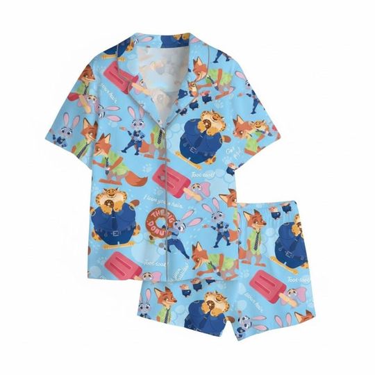 Discover Animal City Cartoon Pajama Set, Kids Halloween Costume Sleepwear