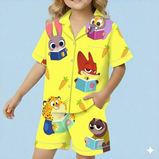 Discover Zootopia Halloween Pajama Set, Cartoon Sleepwear, Judy Hopps Nick Wilde Costume PJs