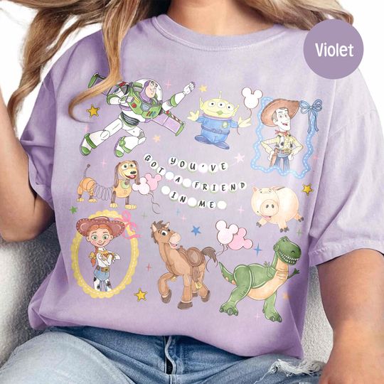 Discover Retro Coquette Disney Toy Story You've Got A Friend In Me Shirt, Toy Story Characters Tee, Disneyland Trip Shirt, Family Matching Hoodie