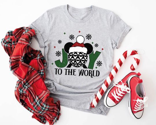 Discover Joy To The World Disney Christmas Shirt, Disney Mickey Minniee Christmas Shirt, Mickey Christmas, Christmas Family Tee, Disneyland Christmas