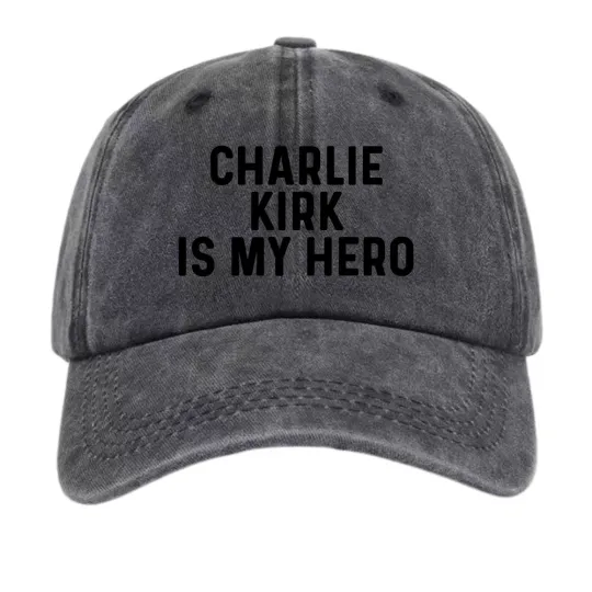 Discover Charlie Kirk Is My Hero Hat Patriotic Supporter Graphic Baseball Cap Unisex