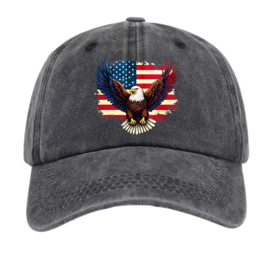 Discover American Flag Eagle Pattern Vintage Baseball Cap