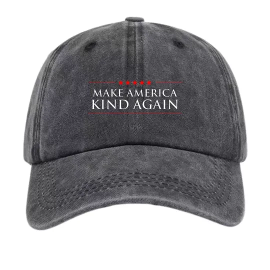 Discover Make America Kind Again Baseball Cap Inspirational Quote Vintage Style Dad Hat