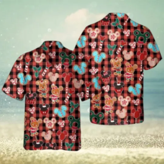 Discover Mickey Minniee Gingerbread Snacks Disney Christmas Hawaiian Shirts Xmas Trip