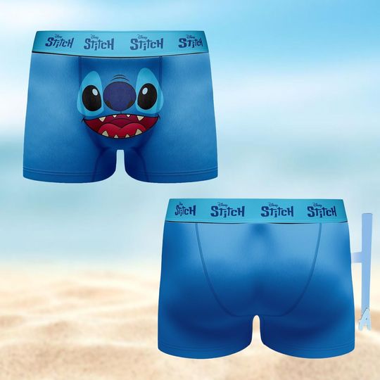 Disney Stitch Boxer Briefs, Funny Lilo and Stitch Underwear for Men, Cartoon Swim Trunks, Summer Gift for Husband/Boyfriend