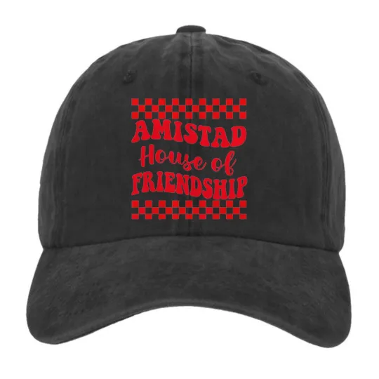 Discover Amistad House of Friendship Graphic Baseball Cap Adjustable Dad Hat