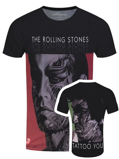 Discover The Rolling Stones Tattoo You Sublimation (Back Print) Men's Black T-Shirt