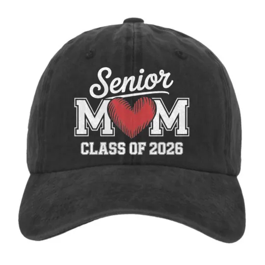 Discover Senior Mom Class of 2026 Heart Graphic Baseball Cap – Graduation Gift Hat