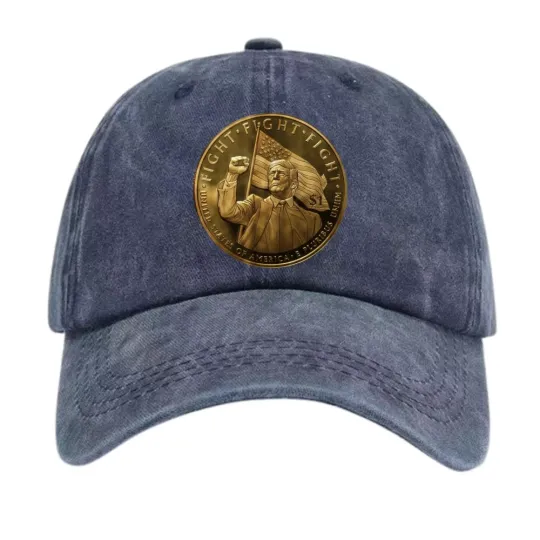 Discover Trump "FIGHT" $1 Commemorative Coin Baseball Cap
