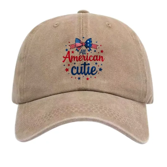 Discover "All American Cutie" Patriotic Bow & Stars Baseball Cap |
