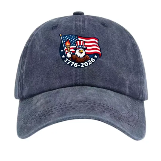 1776 - 2026 American Eagle and Flag Baseball Cap