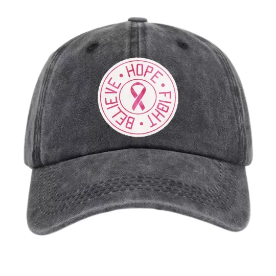 Discover "Believe•Hope•Fight"Breast Cancer Awareness Baseball Cap Fashionable Peaked Cap