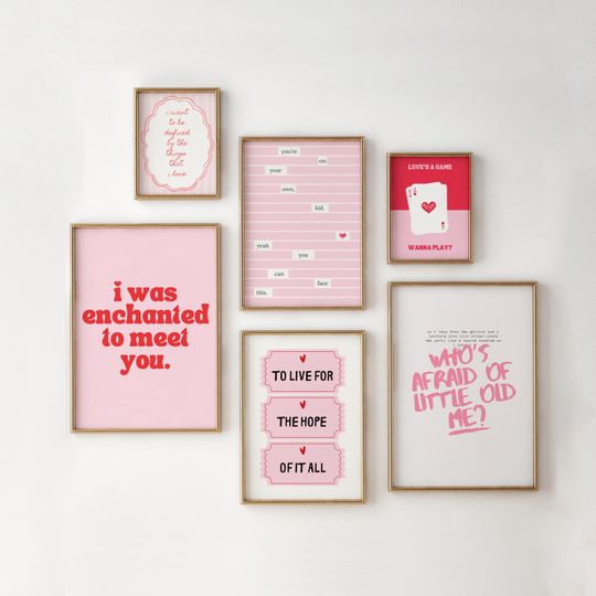 Discover Taylor Inspired Pink Gallery Wall Art Print Set: Girly Dorm Decor (Digital Download)