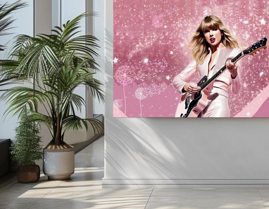 Discover Taylor Portrait Canvas Print: Guitar Art, Daughter Bedroom Decor