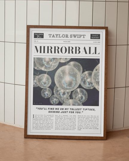 Taylorr Swifts Mirrorball Wall Print, Wall Art, Dorm Room Decor, Gift