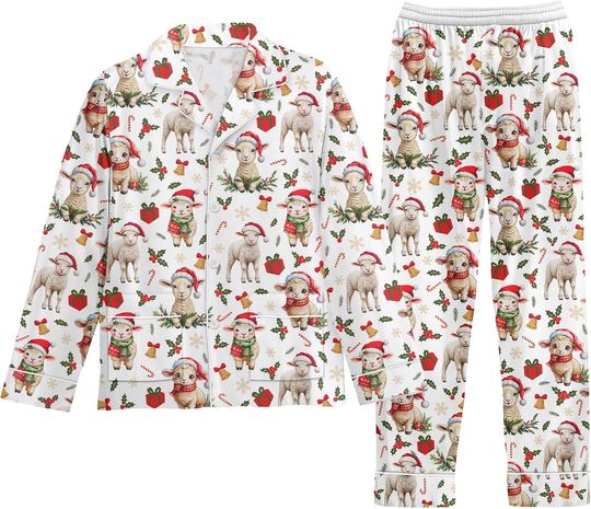 Discover Unisex Fleece Pajama Set, Fall & Christmas Pajamas, Soft Warm Matching Sleepwear Gift for Women Men With Pockets