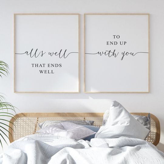 Discover Taylorr Swifts Lyrics. Bedroom Wall Art. Song Lyric Print. Lover Lyrics. Above Bed Decor. All's Well That Ends Well To End Up With You